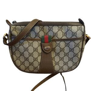 Authentic Gucci Sherry Line Canvas Leather GG Crossbody Bag Good-Fair COA